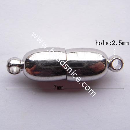 Brass magnetic clasp,23x7mm,hole:approx 2.5mm,nickel free,lead safe,