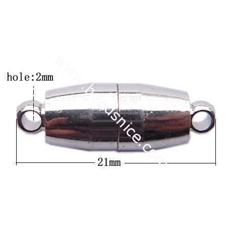 Brass magnetic clasp,21x6mm,hole:approx 2mm,nickel free,lead safe,
