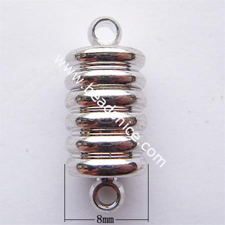 Brass magnetic clasp,19x8mm,hole:approx 2mm,nickel free,lead safe,