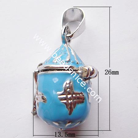 Brass prayer box pendant/drop,26x13.5mm,hole:approx 4x6mm,teardrop,nickel free ,lead safe,