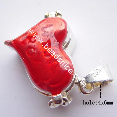 Brass prayer box pendant/drop,27x20mm,hole:approx 4x6mm,heart,nickel free ,lead safe,