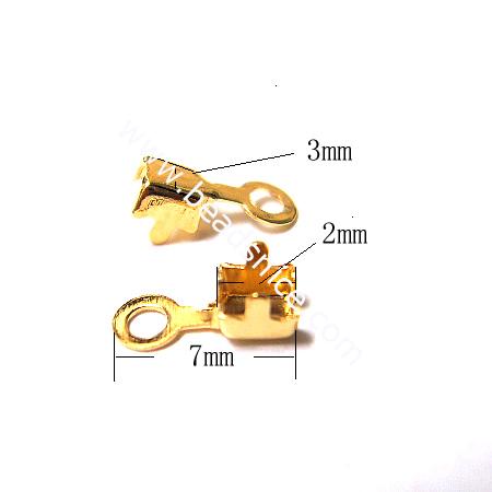 Brass rhinestone cup chain Connectors Crimps Setting with Prongs for 2mm Chain