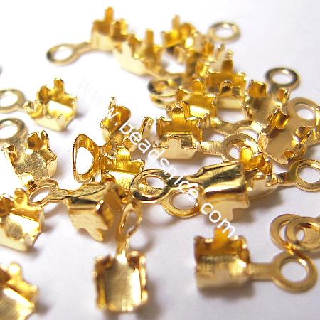 Brass rhinestone cup chain Connectors Crimps Setting with Prongs for 2mm Chain
