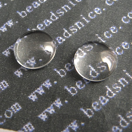 Domed Clear Glass Rounds Cabochons,10x10mm,nickel free, Great for Rings , Pendant Settings and Earring Blanks.Shipping with Tra