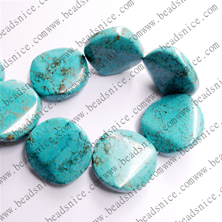 Turquoise Flat round,30.5X30.5X9.5mm,hole:1.5,16inch