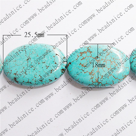 Turquoise Oval,18X25.5X6mm,hole:1.2,16inch