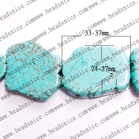 Turquoise Natural,24-27X33-37X6mm,hole:1.5,16inch