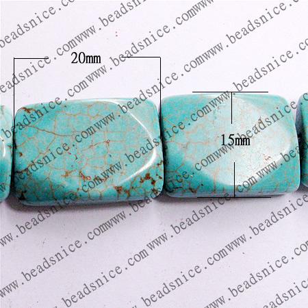 Turquoise Rectangle,15X20X5.5,hole:1.5,16inch
