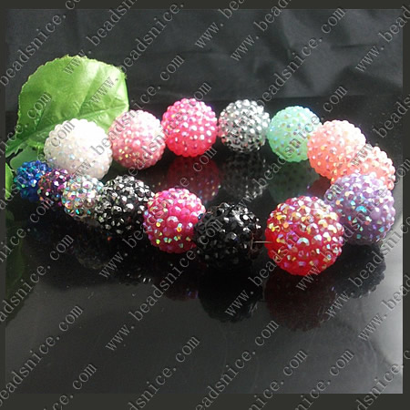 Rhinestone Beads,Acrylic,Round,16mm,