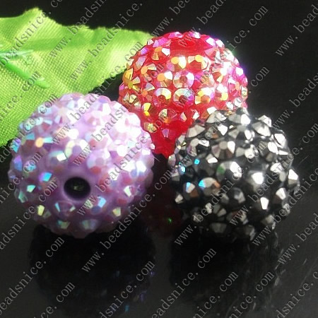 Rhinestone Beads,Acrylic,Round,14mm,