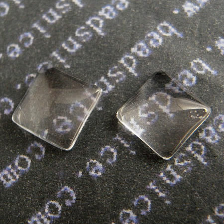 Square Domed Clear Glass Cabochons Great for Rings  Pendant Settings and Earring Blanks