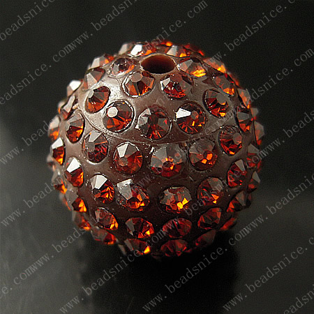 Resin Rhinestone Beads,Round,16X16mm,hole:2mm,