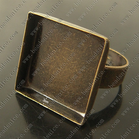 Brass bezel,size:7 ,lead-safe,nickel-free,square