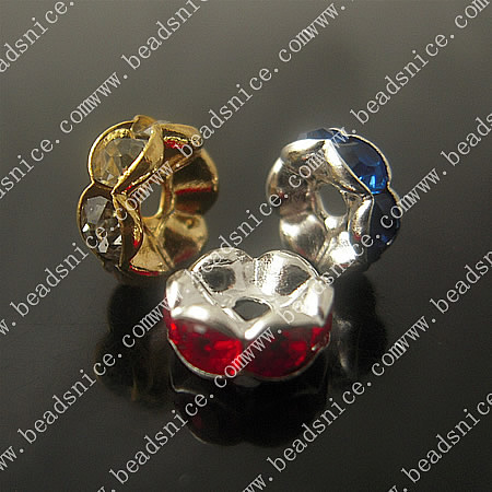 Rhinestone  Rondell Beads,A grade,Round,4X4X3.5mm,hole:1.5mm,