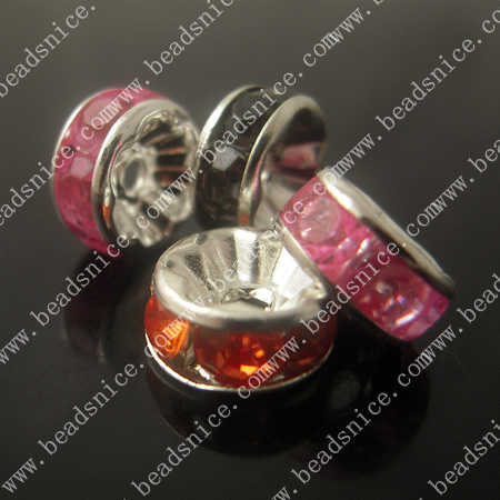 Rhinestone  Rondell Beads,B grade,Round,6X6X3.5mm,hole:1.5mm,