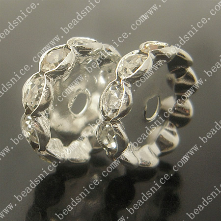Rhinestone  Rondell Beads,A grade,Round,12X12X4.5mm,hole:2mm,