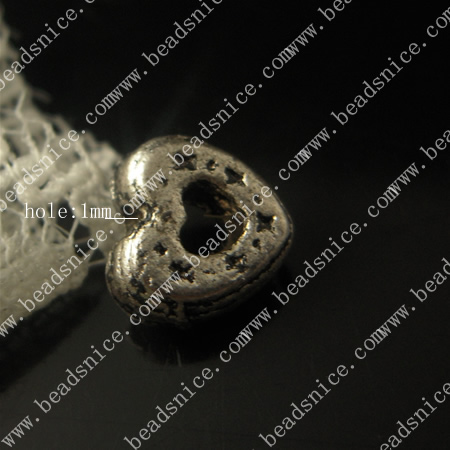 zinc Alloy Beads,8X7.5X3mm,hole:1mm,Nickel-free,Lead-free,