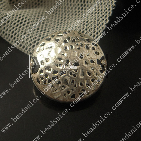 zinc Alloy Beads,19.5X19.5X8.5mm,hole:1.5mm,Nickel-free,Lead-free,