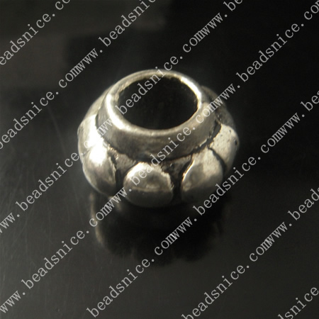 Zinc Alloy Spacer Beads,8X12.5mm,hole:5mm,Nickel-free,Lead-free,