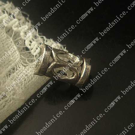 Zinc Alloy Jewelry Tubes,6.5X11mm,hole:4mm,Nickel-free,Lead-free,