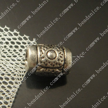 Zinc Alloy Jewelry Tubes,7X9.5mm,hole:3.5mm,Nickel-free,Lead-free,