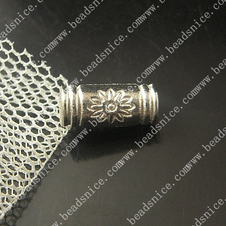 Zinc Alloy Jewelry Tubes,4X10mm,hole:2mm,Nickel-free,Lead-free,
