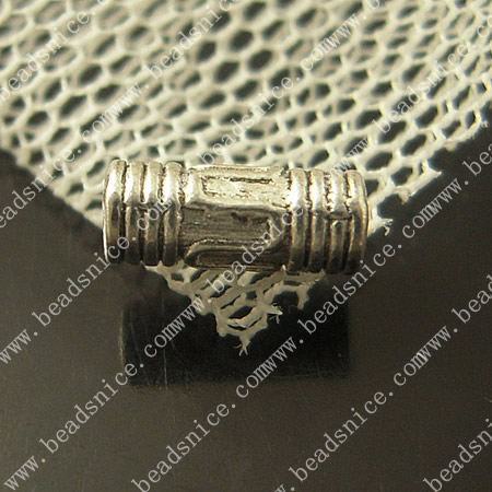 Zinc Alloy Jewelry Tubes,3X8mm,hole:1mm,Nickel-free,Lead-free,