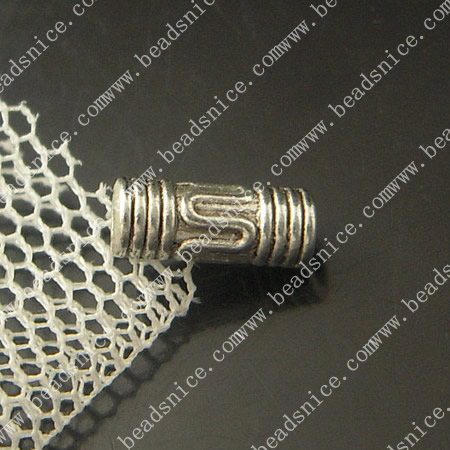 Zinc Alloy Jewelry Tubes,3X8mm,hole:1mm,Nickel-free,Lead-free,