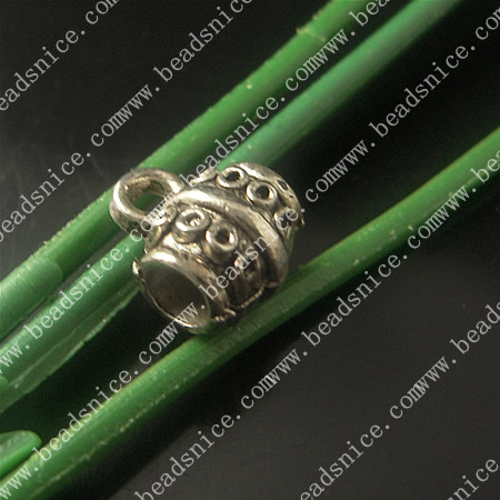 Zinc Alloy Jewelry Bail Beads,9X10mm,hole:2mm,Nickel-free,Lead-free,