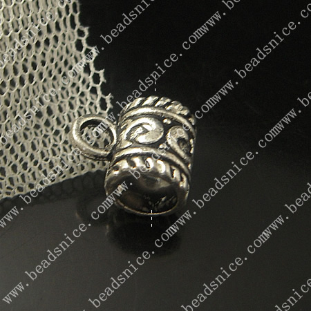 Zinc Alloy Jewelry Bail Beads,8X11mm,hole:2mm,Nickel-free,Lead-free,