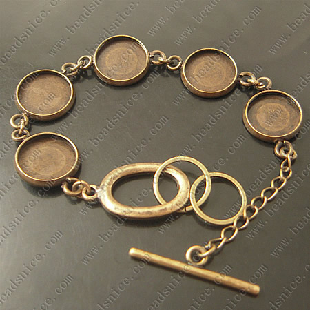 Bracelet, Brass,8.2inch,clasp:13.5X7.5mm,20mm,