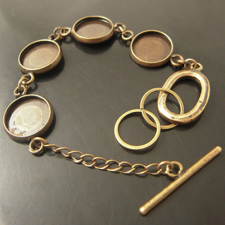 Bracelet Setting ,Brass,7.5inc with  2cm Adjustment chain,inside diameter :23mm,Handmade plating