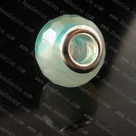 European Gemstone,14x14x12.5mm,Hole About:10mm,Nickel-Free,Lead-Safe,