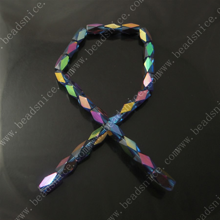 Crystal Beads，Faceted,6X12mm，hole:1mm,31inch,