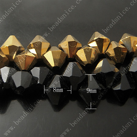 crystal Crystal 5301 Bicone Beads ，8x9mm,hole:1mm,46inch,