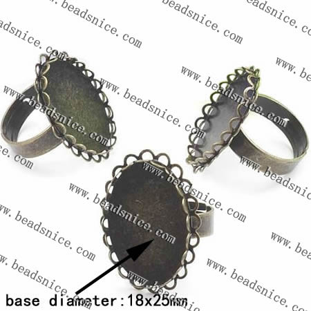 Brass ring finding,base diameter:18X25mm,ring size:13#,nickel free,lead safe,