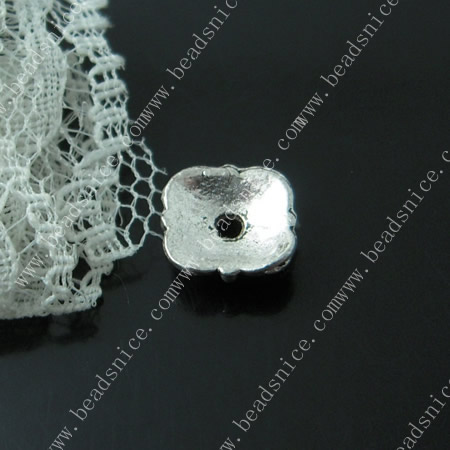 Zinc Alloy Bead Caps,9.5X9X3.5mm，hole:2mm,