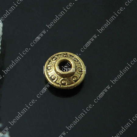 Zinc Alloy Beads Caps,6.5X6.5X3mm，hole:1.5mm,lead-free,nickel-free,