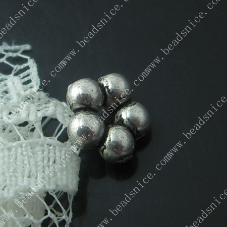 zinc Alloy Beads Caps,8X8X3mm，hole：2mm,lead-free,nickel-free,