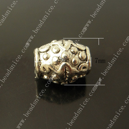 zinc Alloy Beads Caps,7X9mm，hole:2mm,lead-free,nickel-free,