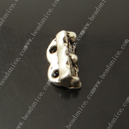 zinc Alloy Spacer Beads,4X9X5mm，hole:1mm,lead-free,nickel-free,
