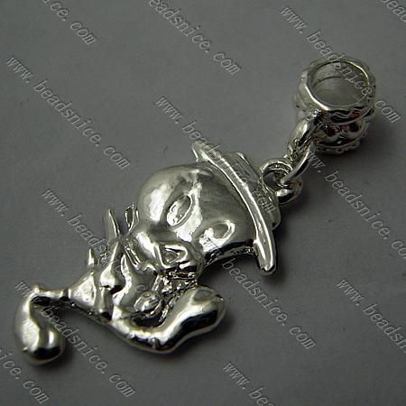 Zinc Alloy Charms,30x13mm,Hole About:4mm,Nickel-Free,Lead-Safe,