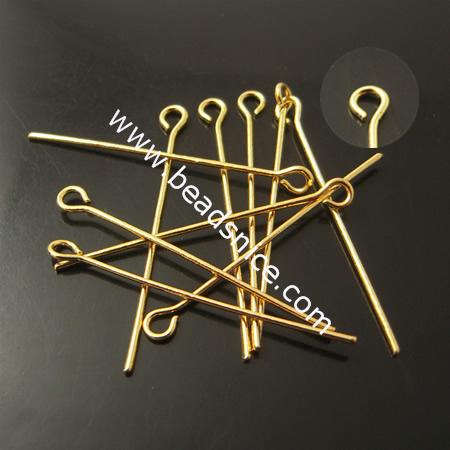 Brass Eyepin, Pb-free,nickel-free,1X30mm,