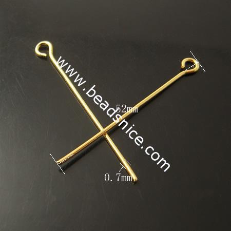 Brass Eyepin, Pb-free,nickel-free,0.7X52mm,