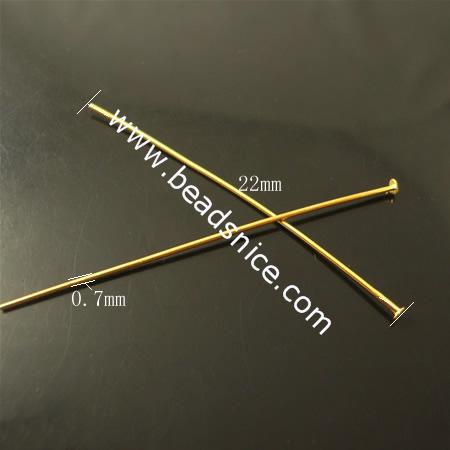Brass Headpin,0.7X22mm,