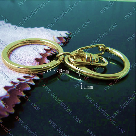 Zinc Alloy Key Rings,63x32x8mm,Nickel-Free,Lead-Safe,