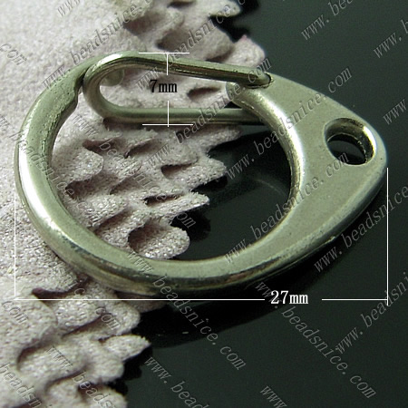 Zinc Alloy Key Rings,27x23x7mm,Nickel-Free,Lead-Safe,