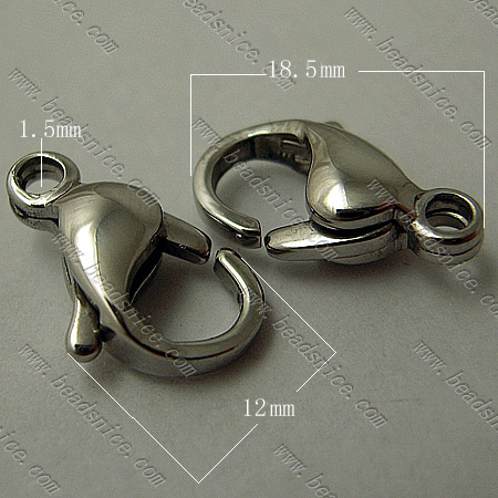 Stainless Steel Lobster Claw Clasp ,Steel 304,18.5x12xmm,