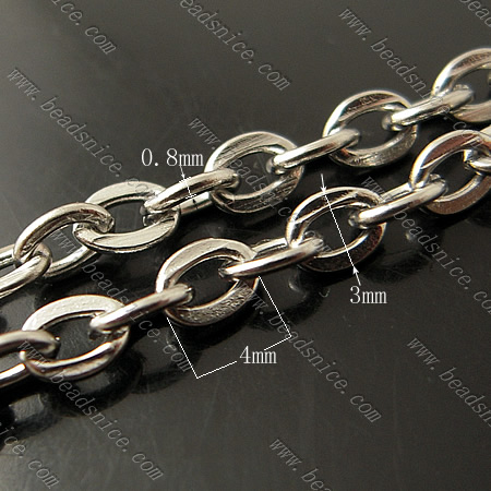 Stainless Steel Chain,0.8x3x4mm,