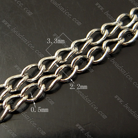 Brass Chain,0.5x2.2x3.3mm,Nickel-Free,Lead-Safe,